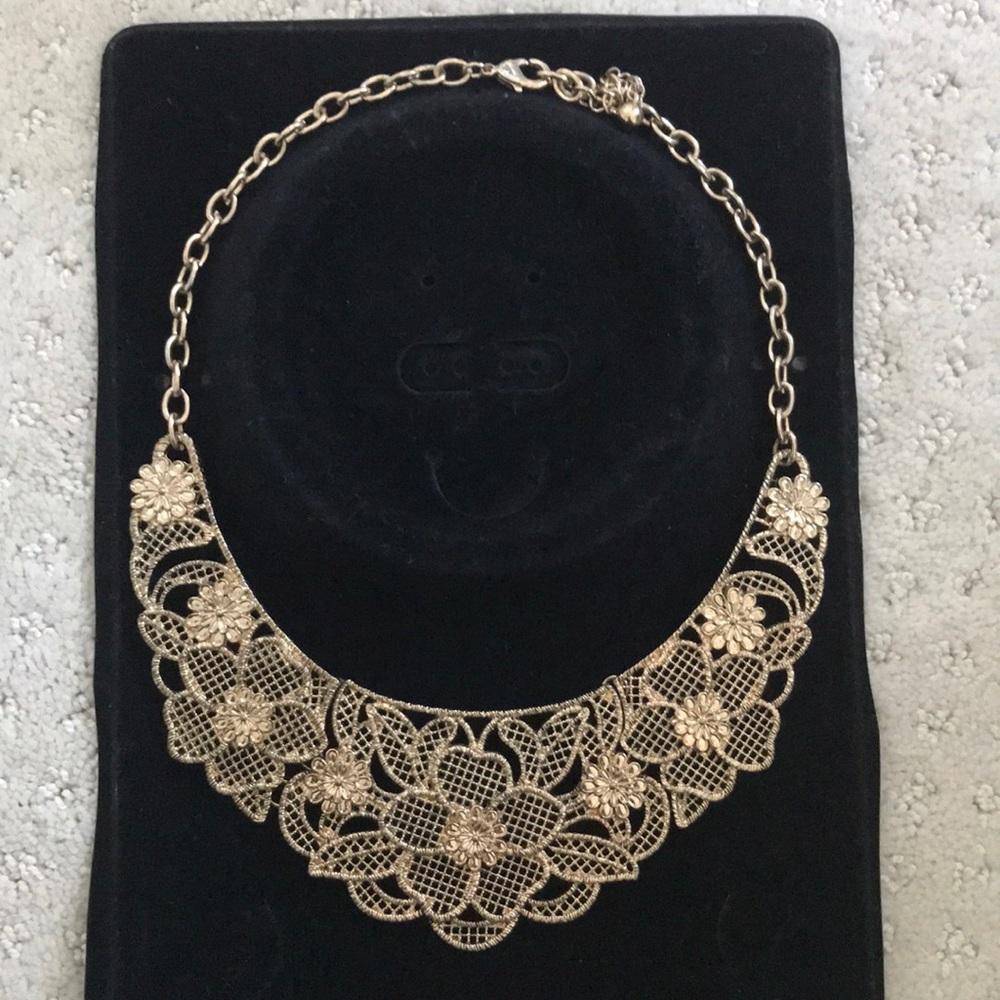 Gold bib necklace